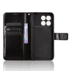 GS Ovitek za Xiaomi Poco F8 Pro, denarnica Crazy Horse, črna
