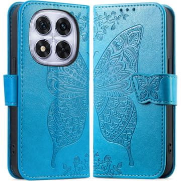 GS Ovitek s preklopom za Xiaomi Redmi Note 15 Pro Plus 5G / Poco M8 Pro 5G, metuljček, moder