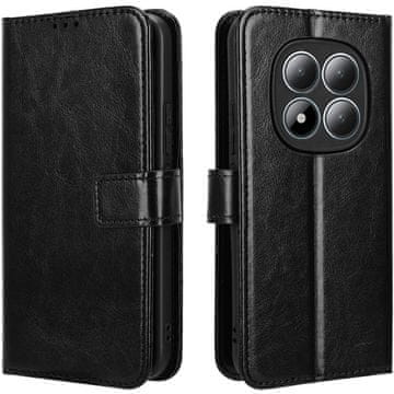GS Ovitek za Xiaomi Redmi Note 15 Pro 5G, denarnica Crazy Horse, črn