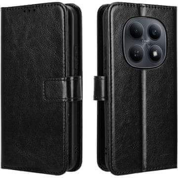 GS Ovitek s preklopom za Xiaomi Redmi Note 15 5G / Poco M8 5G, denarnica Crazy Horse, črna