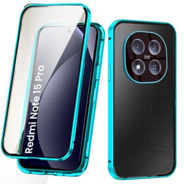 GS Ovitek za Xiaomi Redmi Note 15 Pro 5G, magnetno dvojno steklo, modro