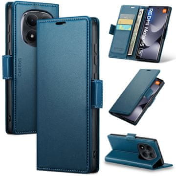 Overboard Ovitek za Xiaomi Redmi Note 15 5G / Poco M8 5G, sijajni liči, denarnica s preklopom, moder