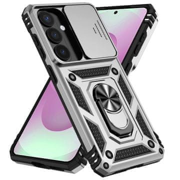 GS Oklepni ovitek za Samsung Galaxy S26, CamShield Slide, srebrn