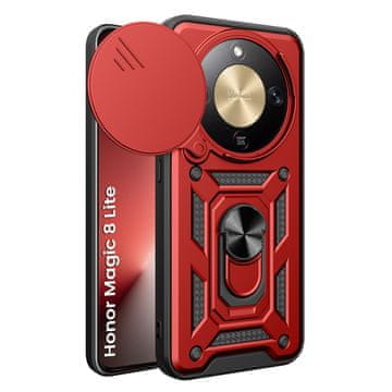 GS Oklepni ovitek za Honor Magic 8 Lite, CamShield Slide, rdeč