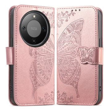 GS Ovitek za Honor Magic 8 Lite, metuljček, roza