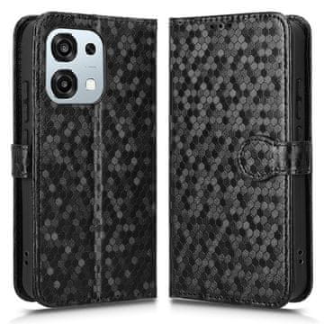 GS Ovitek za Oppo A6 Pro 5G z zapiranjem, denarnica v obliki rombov, črn