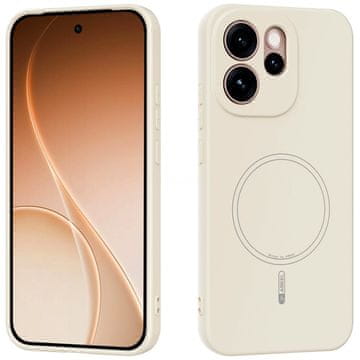 GS Ovitek za Oppo Reno 15 F / 15 FS, Silicone Lite, za MagSafe, bel