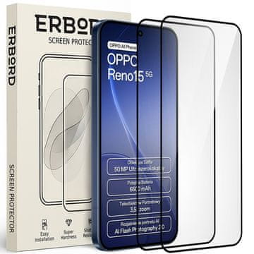 Overboard 2x kaljeno steklo za Oppo Reno 15, 3D polno, steklo za celoten zaslon