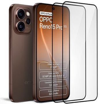 Overboard 2x kaljeno steklo za Oppo Reno 15 Pro, 3D polno, steklo za celoten zaslon