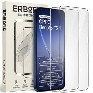 Overboard 2x kaljeno steklo za Oppo Reno 15 F / 15 FS, 9H trdo steklo, steklo