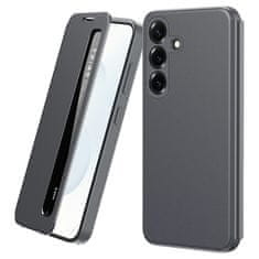 GS Usnjen ovitek Smart View z oknom za Samsung Galaxy S26 Plus, siv