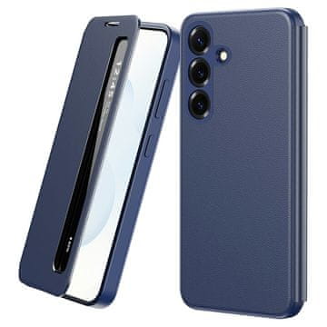 GS Usnjen ovitek Smart View z oknom za Samsung Galaxy S26 Plus, moder