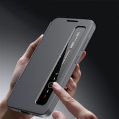 GS Usnjen ovitek Smart View z oknom za Samsung Galaxy S26 Plus, siv