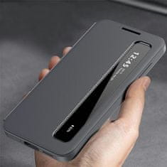 GS Usnjen ovitek Smart View z oknom za Samsung Galaxy S26 Plus, siv