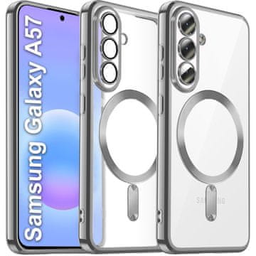 GS Ovitek za Samsung Galaxy A57 5G, Electro MagSafe, srebrn