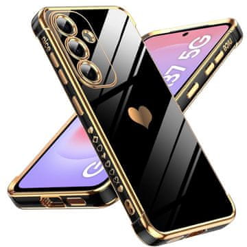 GS Ovitek za Samsung Galaxy A37 5G, Elektro srce, črn