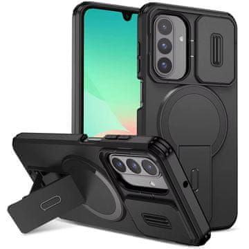 Overboard Ovitek za Samsung Galaxy A37 5G, s stojalom in pokrovom kamere, črn