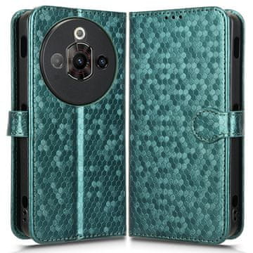 GS Preklopni ovitek za Nubia Focus Pro 5G, denarnica v obliki rombov, zelen
