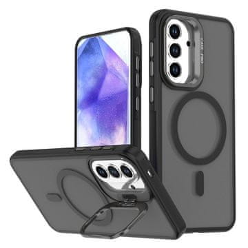 Overboard Ovitek za Samsung Galaxy A37 5G Skin-touch s stojalom, MagSafe, črn