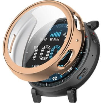 GS Ovitek 2 v 1 z zaščitnim ovitko za zaslon za Amazfit Active Max, roza zlata