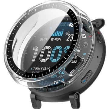 GS Ovitek 2 v 1 + kaljeno steklo za Amazfit Active Max, prozoren
