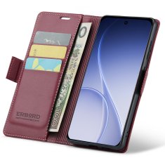 Overboard Ovitek za Oppo Reno 15 Pro 5G, sijoč liči , denarnica s preklopom, rdeča