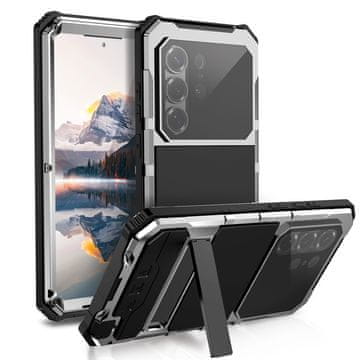 JUST Oklepni ovitek za Samsung Galaxy S26 Ultra, , z zaščitnim steklom za kamero, srebrn