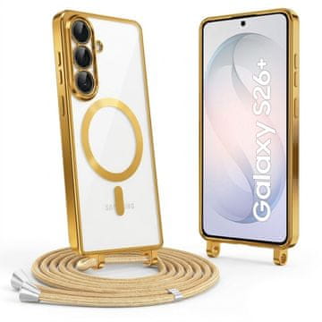 Overboard Ovitek za Samsung Galaxy S26 Plus, Electro MagSafe, zlat + vrvica za vstavljanje