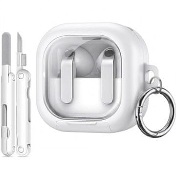 GS Ovitek za Samsung Galaxy Buds4 / Buds4 Pro s karabinom in kompletom za čiščenje, bel