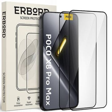 Overboard 2x kaljeno steklo za Xiaomi Poco X8 Pro, 3D polno, steklo za celoten zaslon