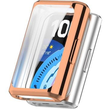 GS Ovitek 2 v 1 z zaščitno folijo za Huawei Band 11 Pro, roza zlat