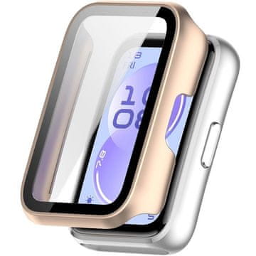 GS Ovitek 2 v 1 + kaljeno steklo za Huawei Band 11, mat roza