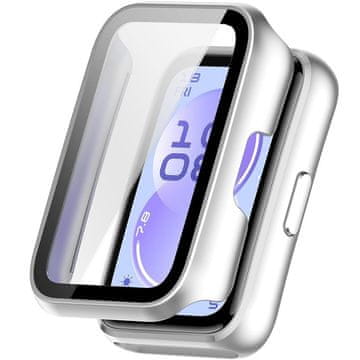 GS Ovitek 2 v 1 + kaljeno steklo za Huawei Band 11, mat srebrn