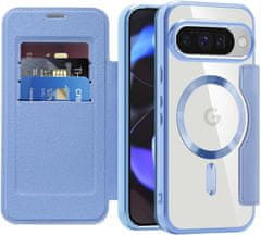 GS Preklopni ovitek za Google Pixel 10/10 Pro, denarnica RFID MagSafe z zaščito kamere, moder