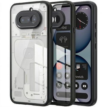 GS Ovitek za telefon Nothing (4a), Fusion Hybrid, prozoren s črnim okvirjem