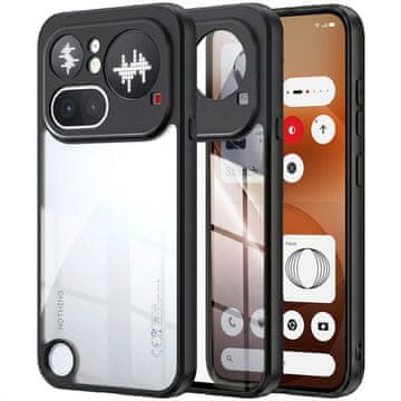 GS Ovitek za Nothing Phone (4a) Pro, Fusion Hybrid, prozoren s črnim okvirjem