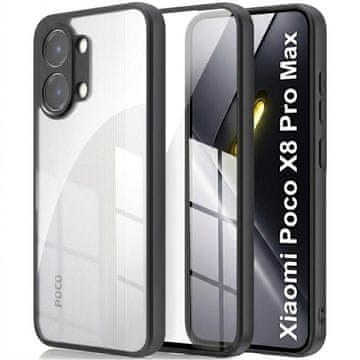 GS Ovitek za Xiaomi Poco X8 Pro Max, Fusion Hybrid, prozoren s črnim okvirjem