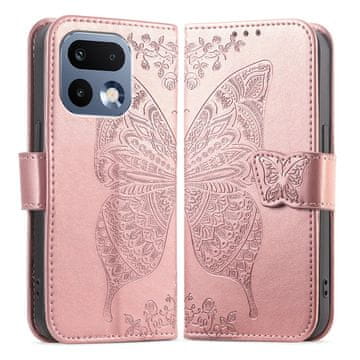 GS Realme 16 Pro Plus preklopni ovitek, metulj, roza