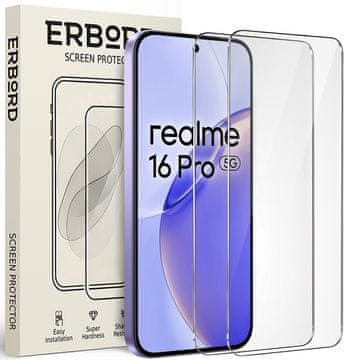 Overboard 2x kaljeno steklo za Realme 16 Pro, 9H trdo steklo, steklo