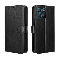 GS Ovitek denarnica Crazy Horse za Motorola Moto G57 Power, črn