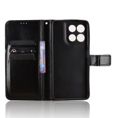 GS Ovitek denarnica Crazy Horse za Motorola Moto G57 Power, črn