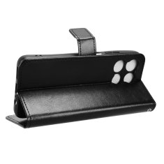 GS Ovitek denarnica Crazy Horse za Motorola Moto G57 Power, črn