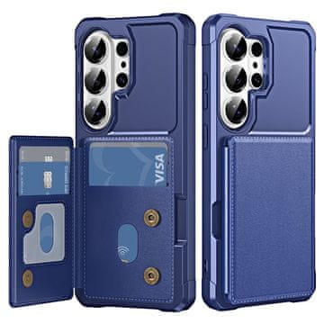 GS Ovitek za Samsung Galaxy S26 Ultra, držalo za kartice, stojalo, moder