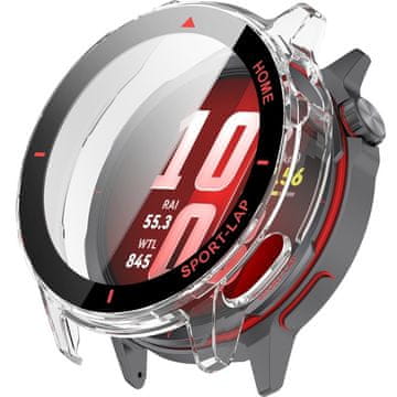 GS Ovitek 2 v 1 + kaljeno steklo za Huawei Watch GT Runner 2, prozoren/rdeč