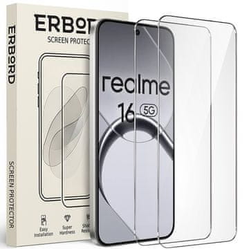 Overboard 2x kaljeno steklo za Realme 16 5G, 9H trdo steklo, hitro