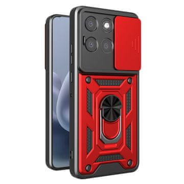 GS Oklepni ovitek za Motorola Moto G77 / G67, CamShield Slide, rdeč