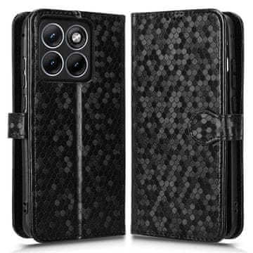 GS Ovitek denarnica Rombus Flip za Motorola Edge 70 Fusion, črn
