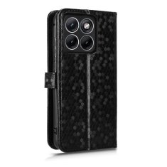 GS Ovitek denarnica Rombus Flip za Motorola Edge 70 Fusion, črn