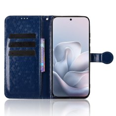 GS Ovitek denarnica Rombus Flip za Motorola Edge 70 Fusion, moder