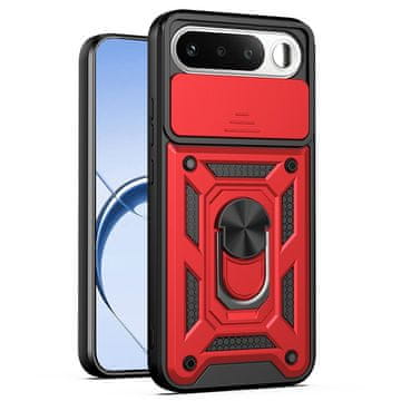 GS Oklepno ohišje za Realme 16 5G, drsnik CamShield, rdeče
